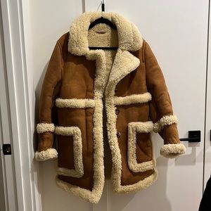 ACNE STUDIOS LODY REAL LAMB SHEARLING TAN CAMEL COAT LIKE NEW 32 XS